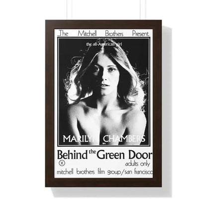 BEHIND THE GREEN DOOR 1972 - Framed Movie Poster 16″ x 24″ Walnut - The Sticker Space