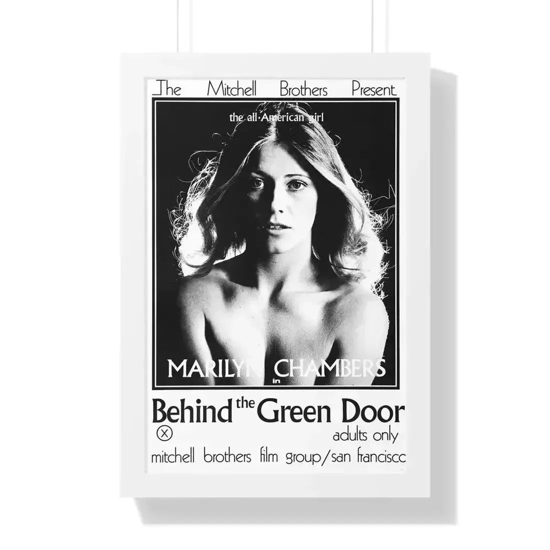 BEHIND THE GREEN DOOR 1972 - Framed Movie Poster 16″ x 24″ White - The Sticker Space