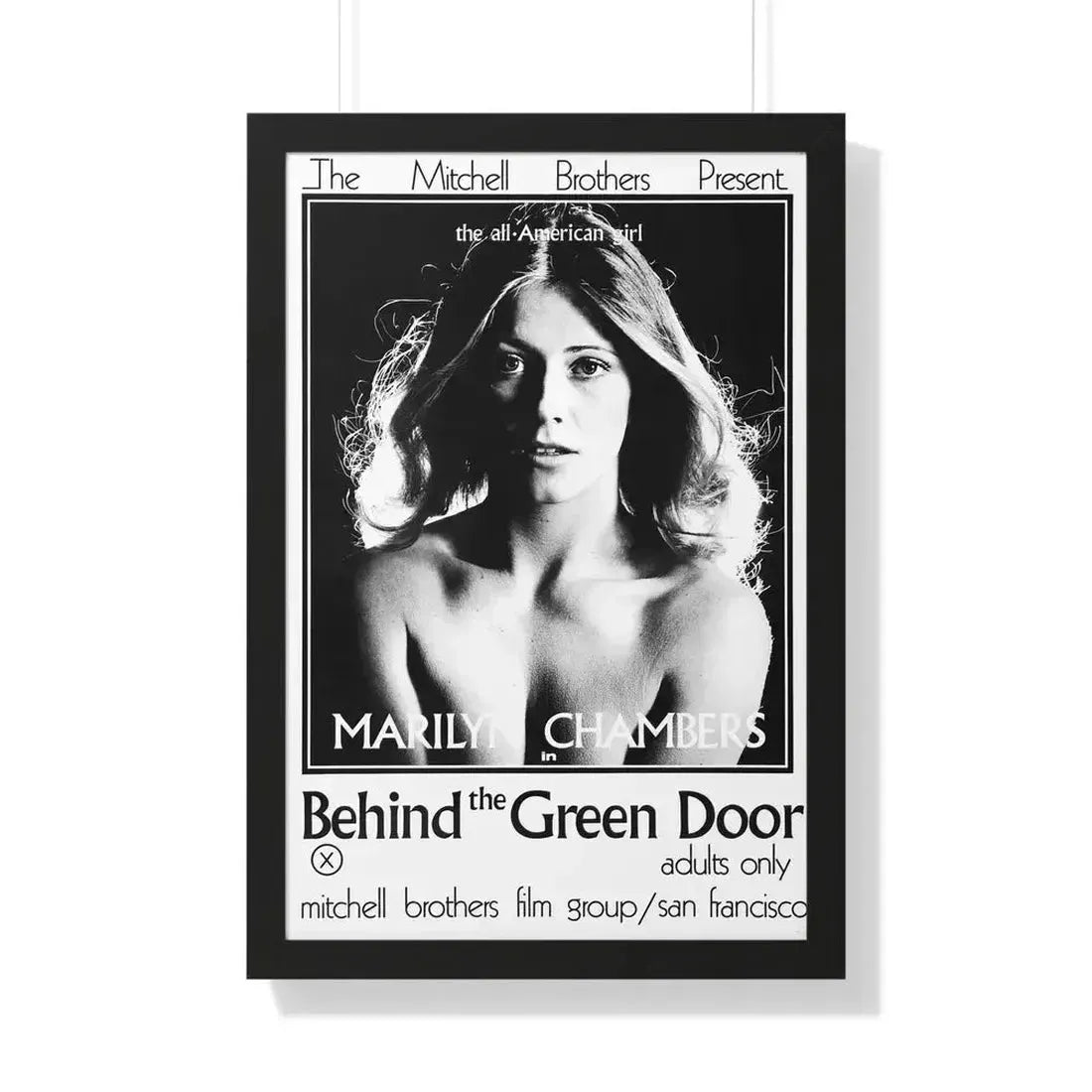 BEHIND THE GREEN DOOR 1972 - Framed Movie Poster 20" x 30" Black - The Sticker Space