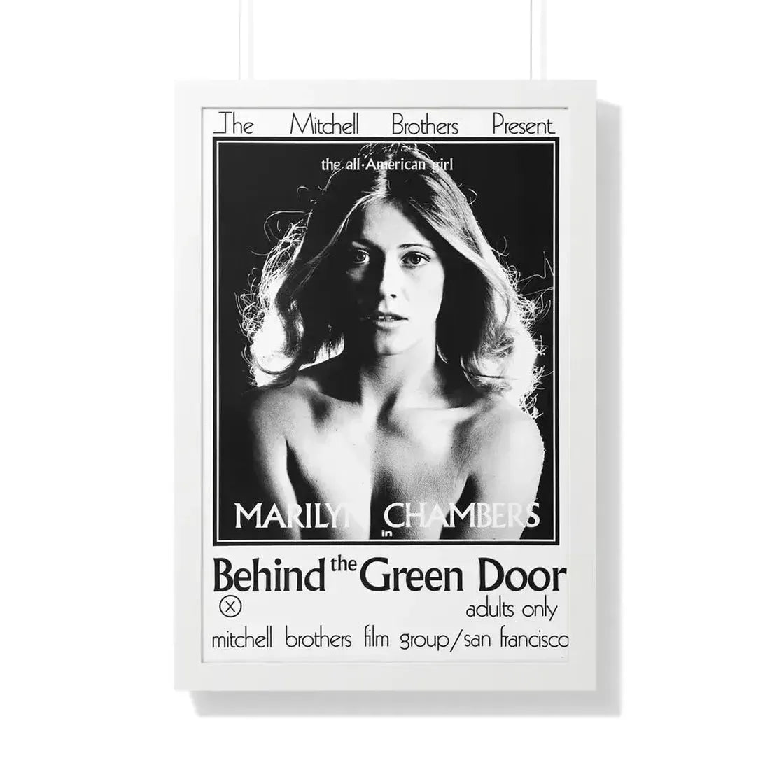 BEHIND THE GREEN DOOR 1972 - Framed Movie Poster 20" x 30" White - The Sticker Space