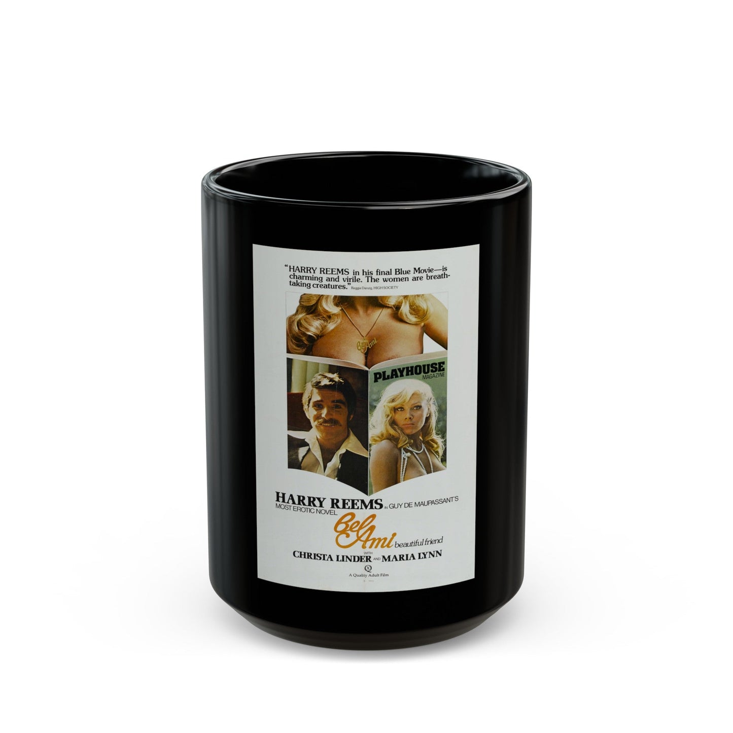 BEL AMI 1976 Movie Poster - Black Coffee Mug-15oz-The Sticker Space