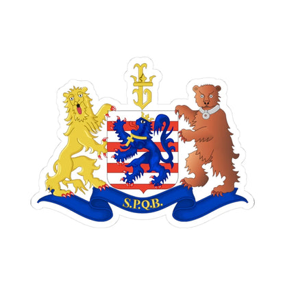 BEL COA Bruges (Belgium) (Coat of Arms) STICKER Vinyl Kiss-Cut Decal 3 Inch White - The Sticker Space