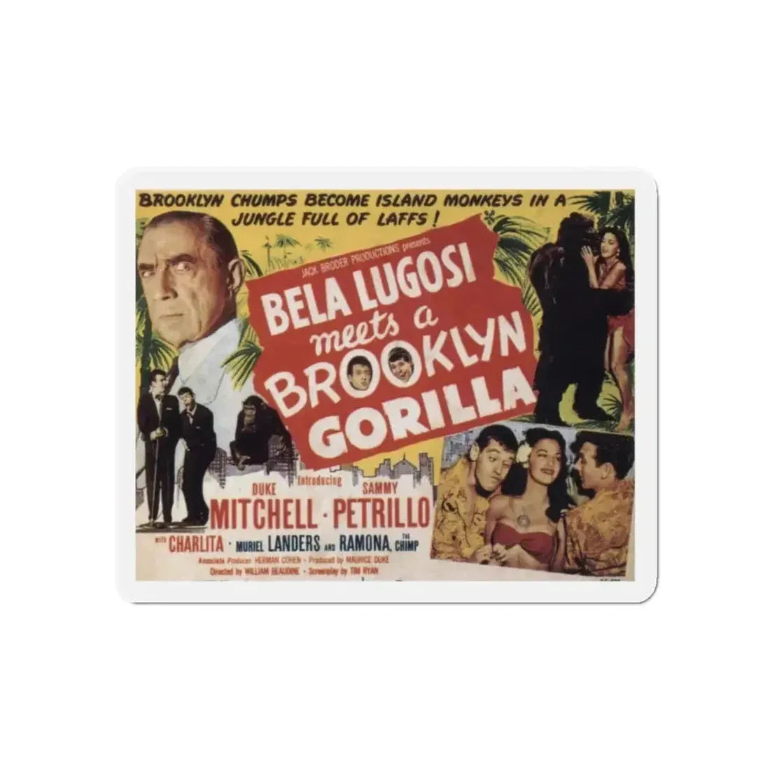 BELA LUGOSI MEETS A BROOKLYN GORILLA 1952 Movie Poster - Refrigerator Magnet - The Sticker Space