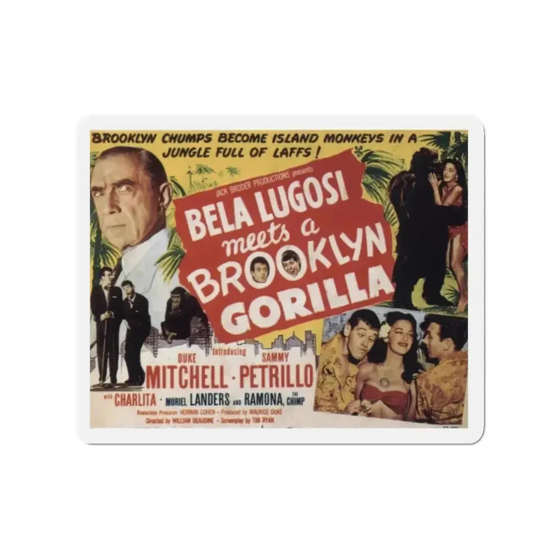 BELA LUGOSI MEETS A BROOKLYN GORILLA 1952 Movie Poster - Refrigerator Magnet - The Sticker Space
