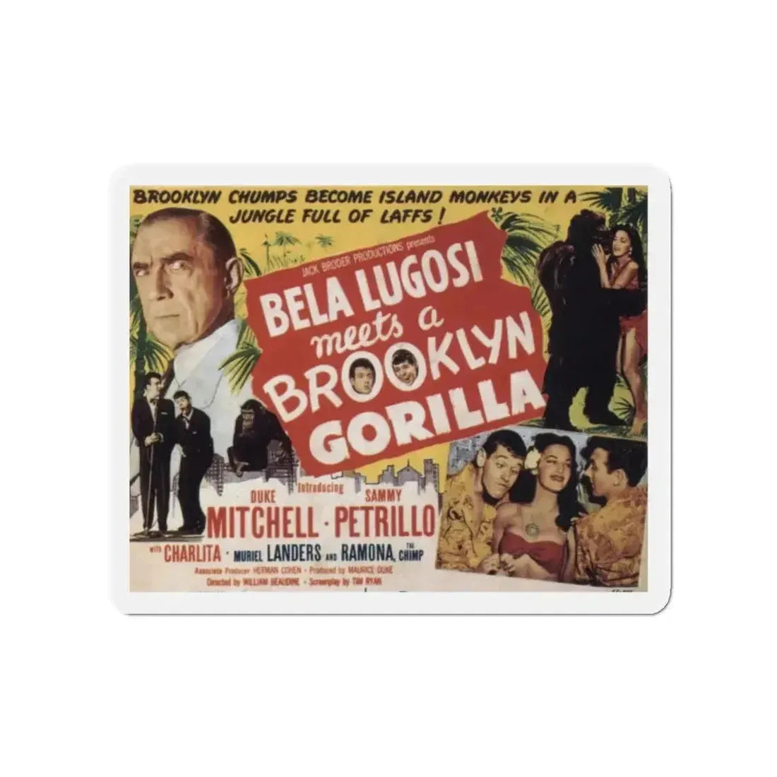 BELA LUGOSI MEETS A BROOKLYN GORILLA 1952 Movie Poster - Refrigerator Magnet - The Sticker Space