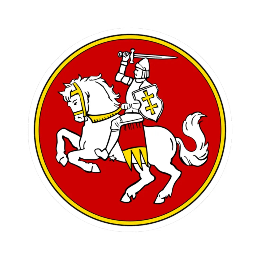 Герб БНР (Belarus) (Coat of Arms) STICKER Vinyl Kiss-Cut Decal 2 Inch White - The Sticker Space