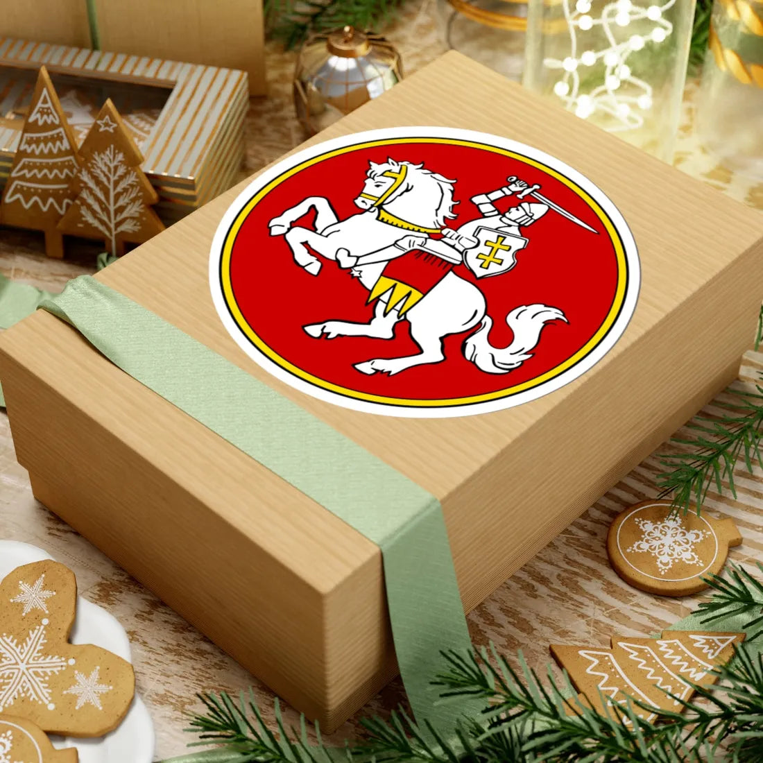 Герб БНР (Belarus) (Coat of Arms) STICKER Vinyl Kiss-Cut Decal - The Sticker Space