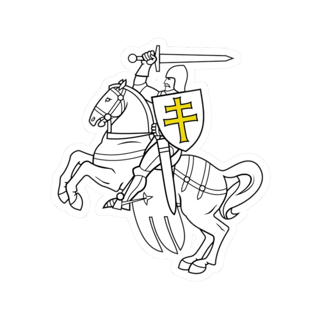 Belarus knight (Belarus) (Coat of Arms) STICKER Vinyl Kiss-Cut Decal 2 Inch White - The Sticker Space