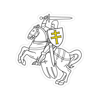 Belarus knight (Belarus) (Coat of Arms) STICKER Vinyl Kiss-Cut Decal 4 Inch White - The Sticker Space