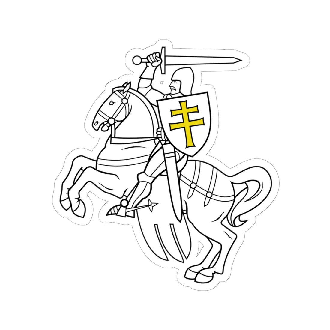 Belarus knight (Belarus) (Coat of Arms) STICKER Vinyl Kiss-Cut Decal 6 Inch White - The Sticker Space