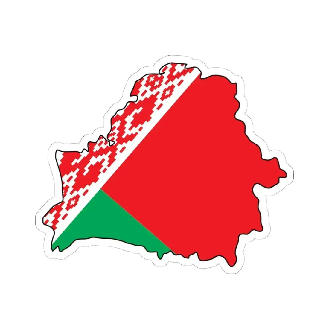 Belarus map and flag (Belarus) STICKER Vinyl Kiss-Cut Decal 4 Inch White - The Sticker Space