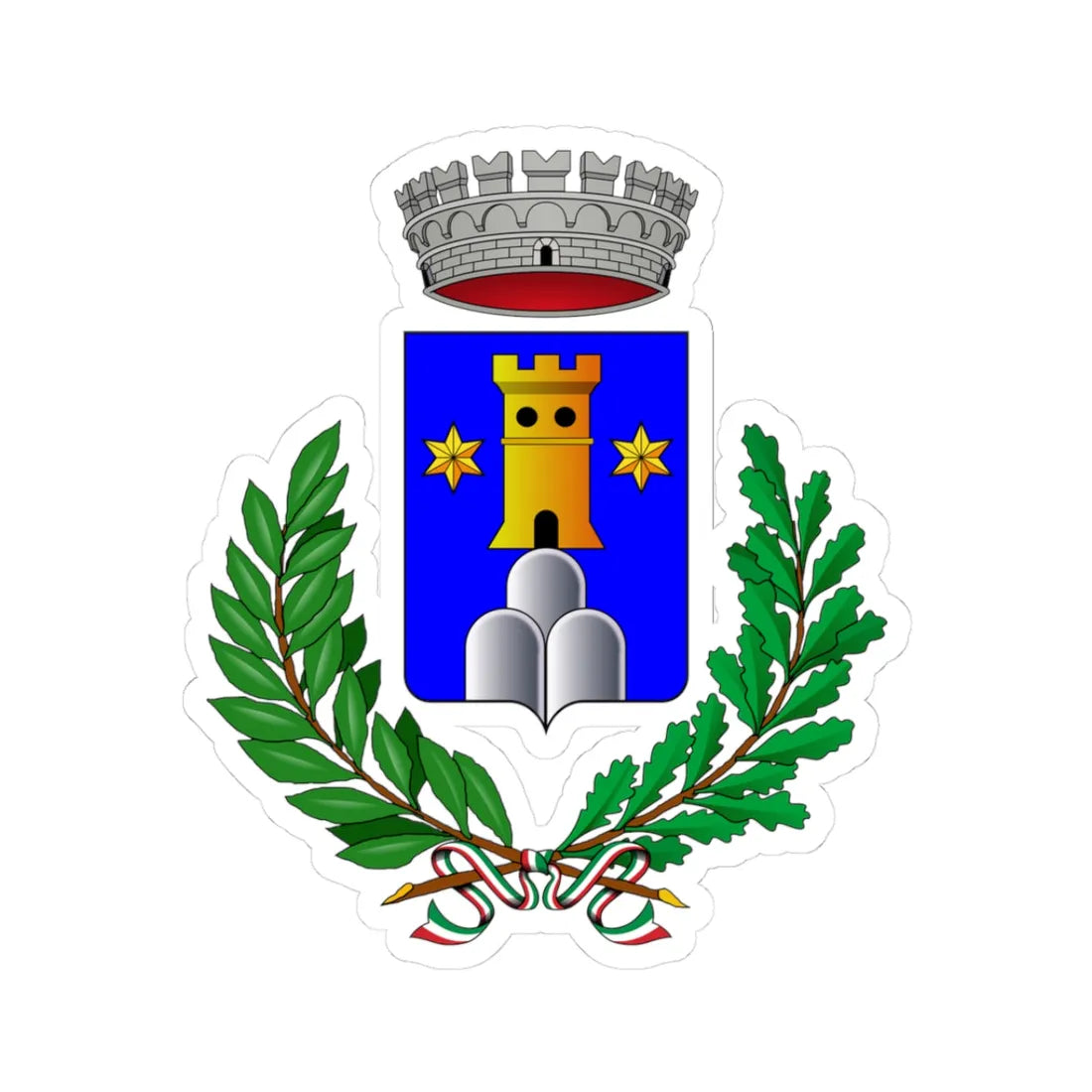 Belforte allIsauro-Stemma (Italy) (Coat of Arms) STICKER Vinyl Kiss-Cut Decal 3 Inch White - The Sticker Space