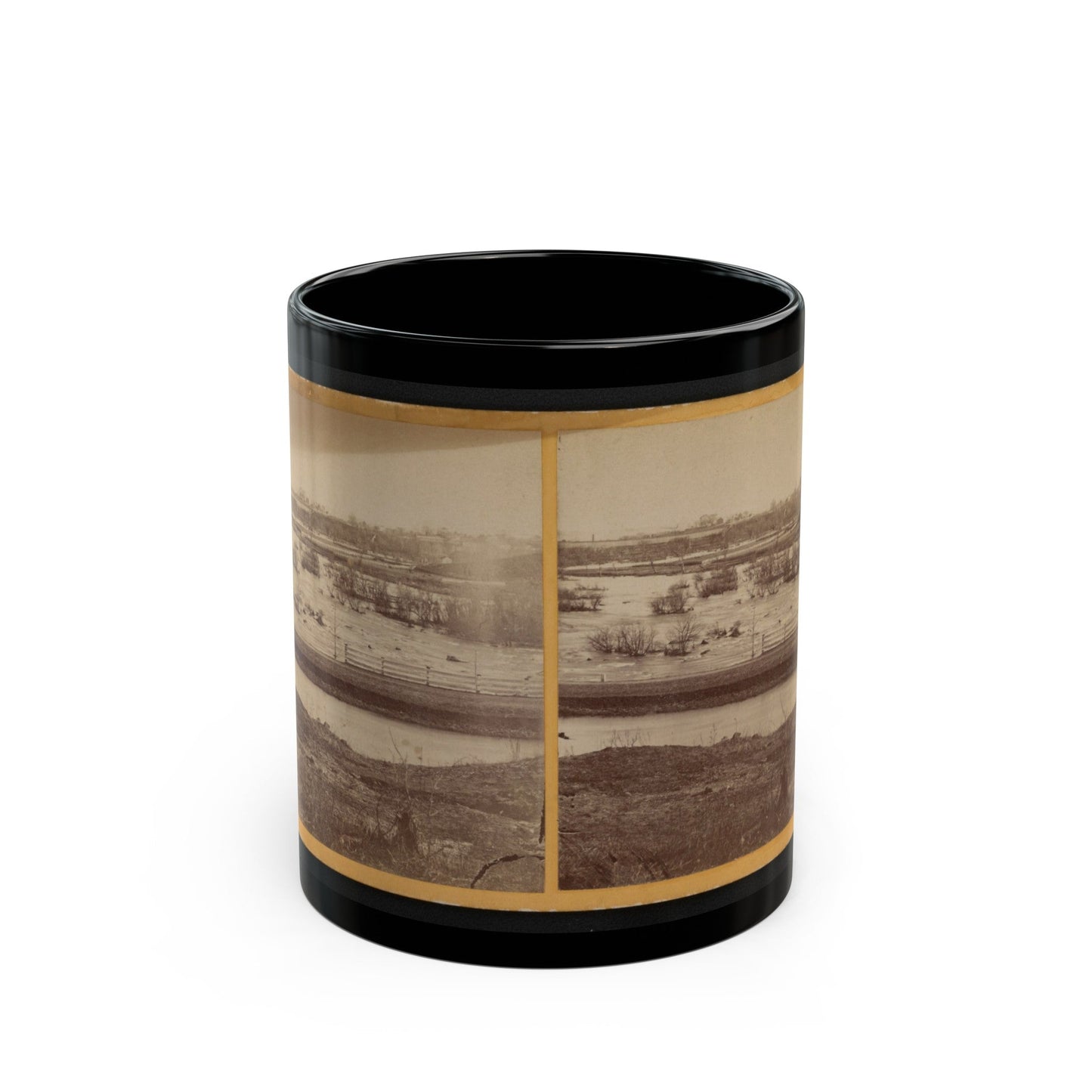 Belle Island, James River (U.S. Civil War) Black Coffee Mug-11oz-The Sticker Space