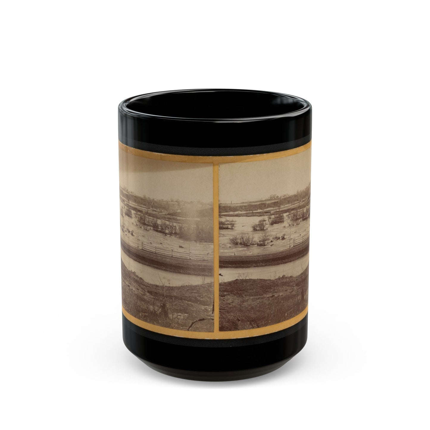 Belle Island, James River (U.S. Civil War) Black Coffee Mug-15oz-The Sticker Space