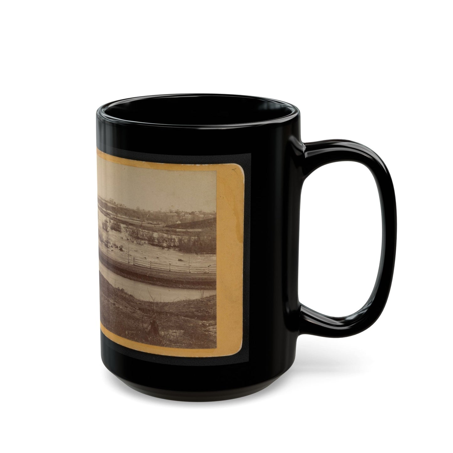 Belle Island, James River (U.S. Civil War) Black Coffee Mug-The Sticker Space