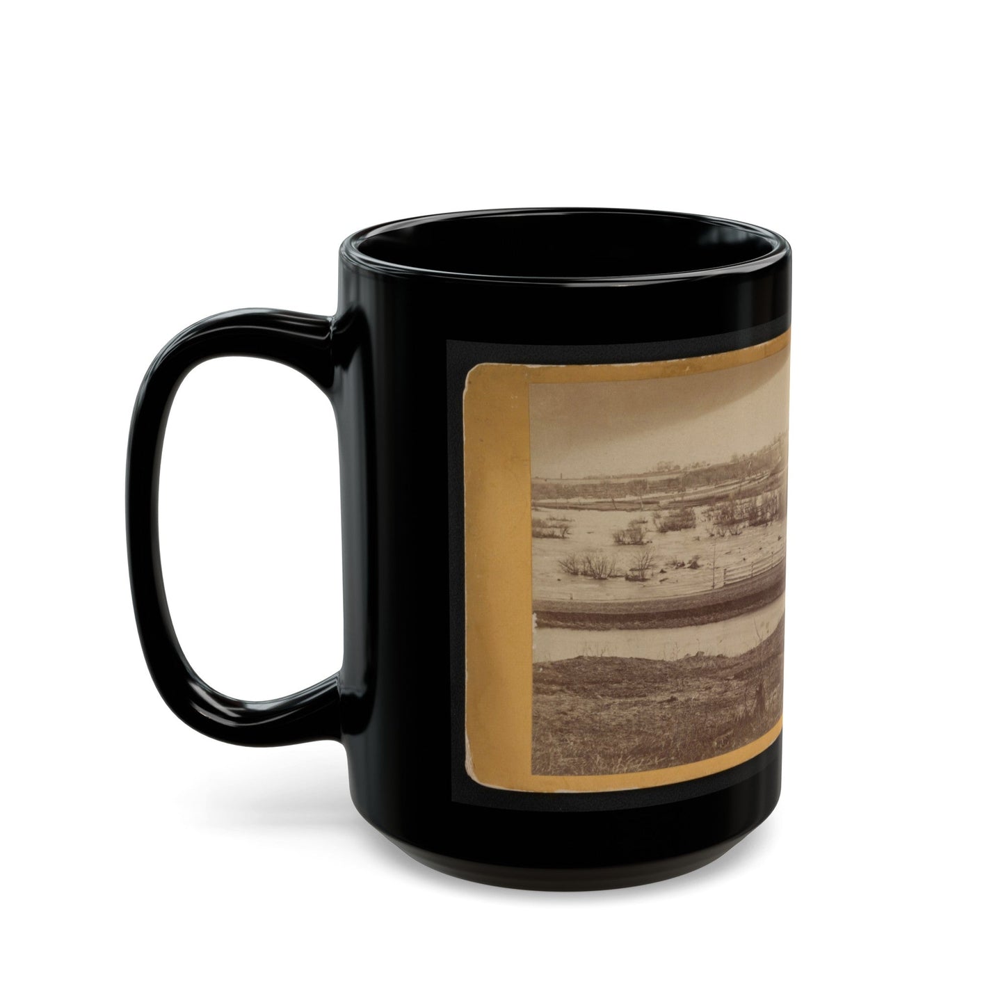 Belle Island, James River (U.S. Civil War) Black Coffee Mug-The Sticker Space