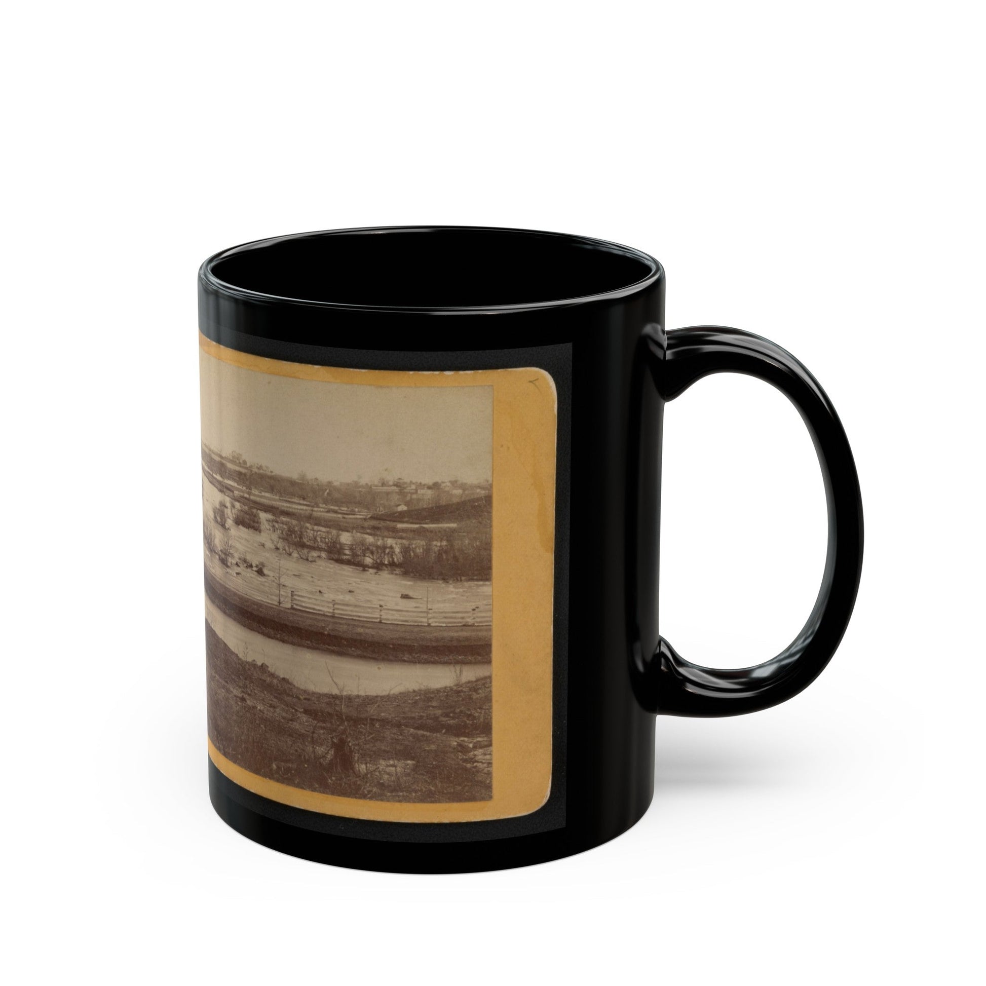 Belle Island, James River (U.S. Civil War) Black Coffee Mug-The Sticker Space