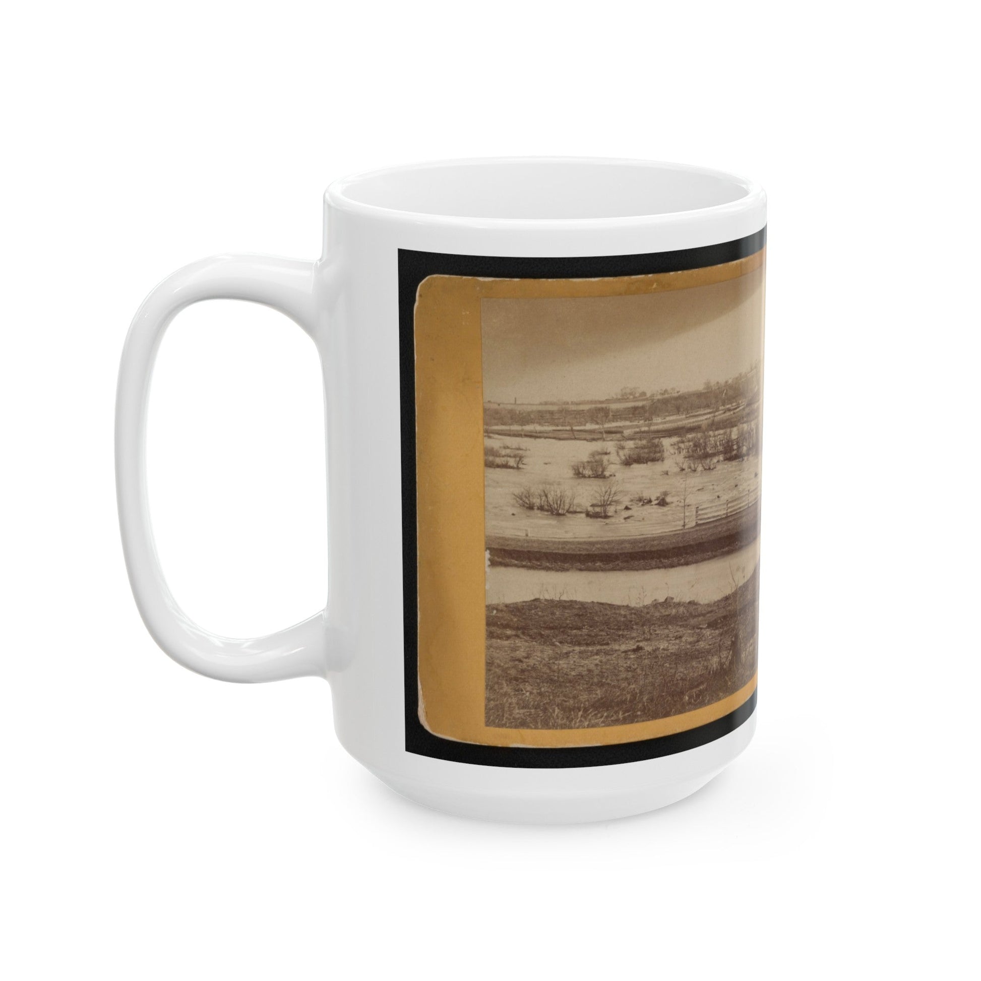 Belle Island, James River (U.S. Civil War) White Coffee Mug-The Sticker Space