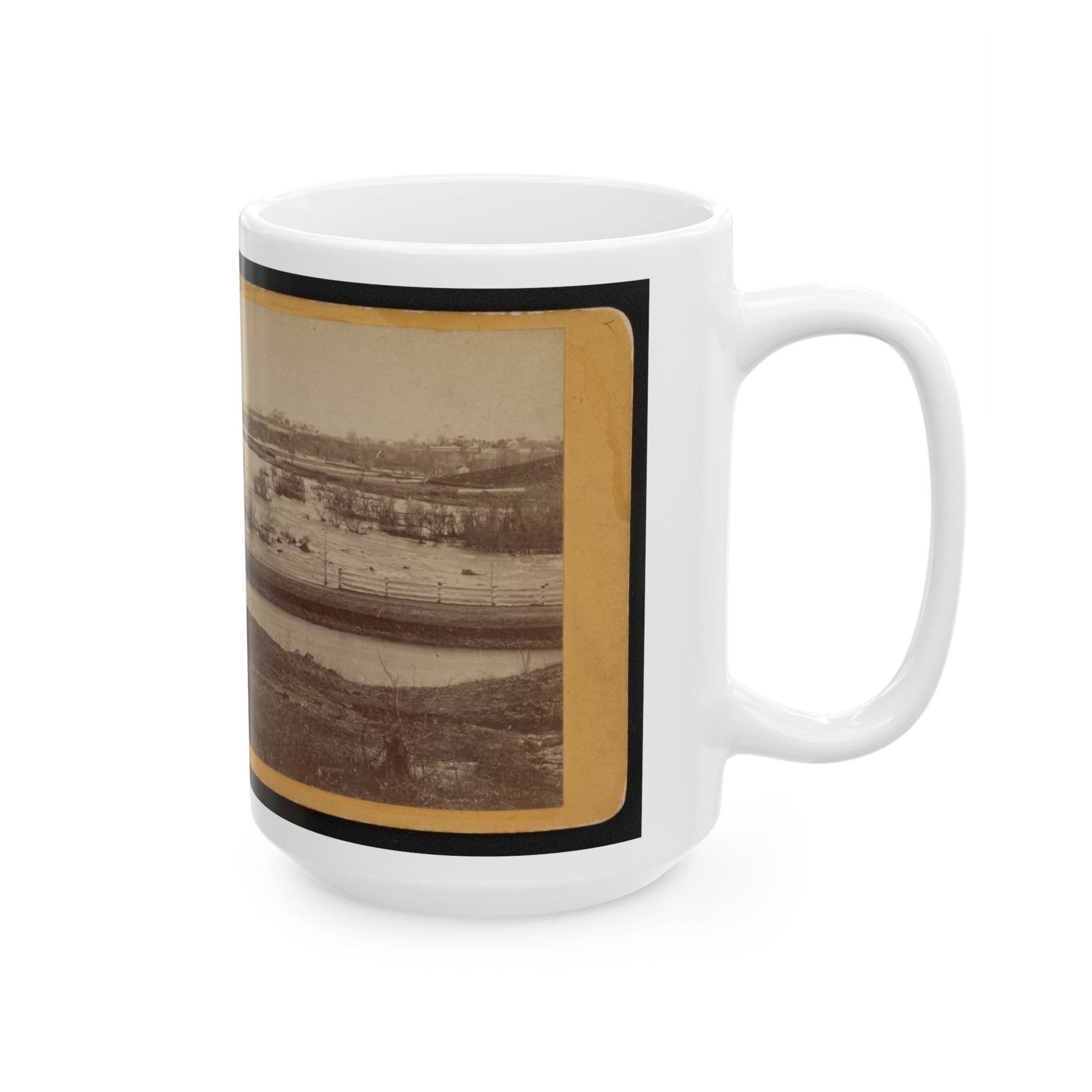 Belle Island, James River (U.S. Civil War) White Coffee Mug-The Sticker Space