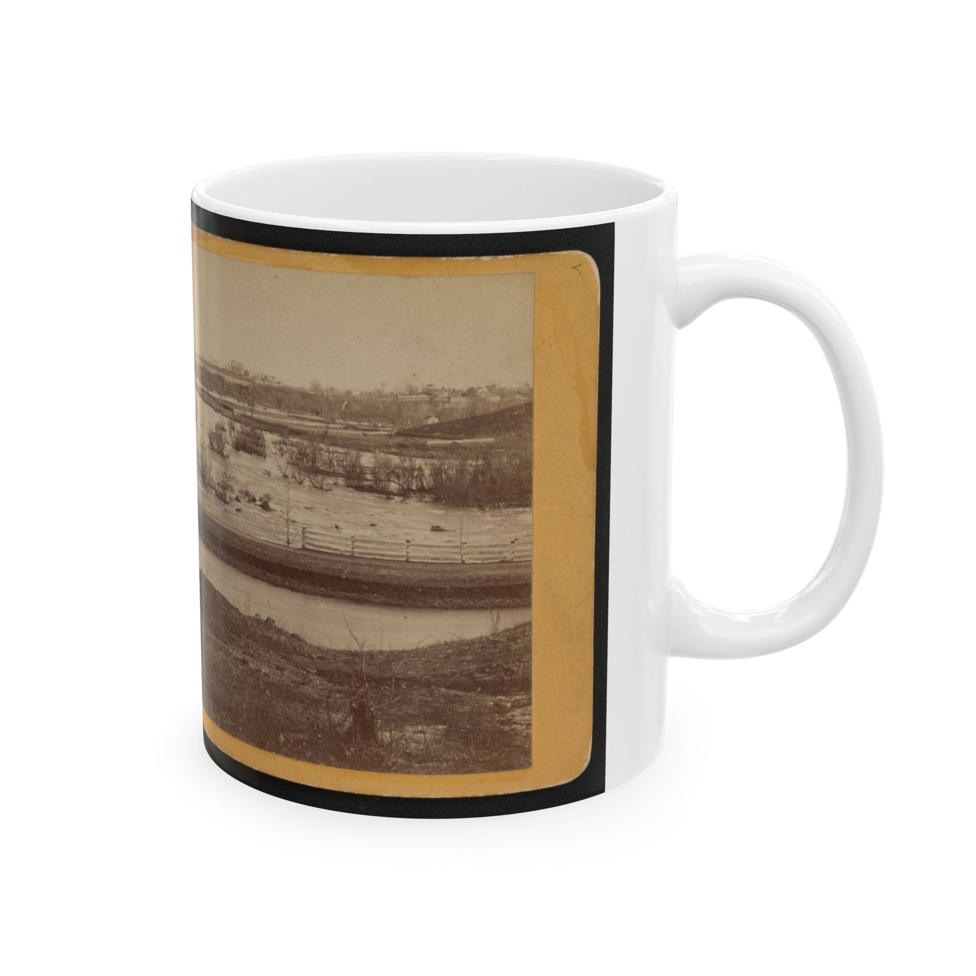 Belle Island, James River (U.S. Civil War) White Coffee Mug-The Sticker Space