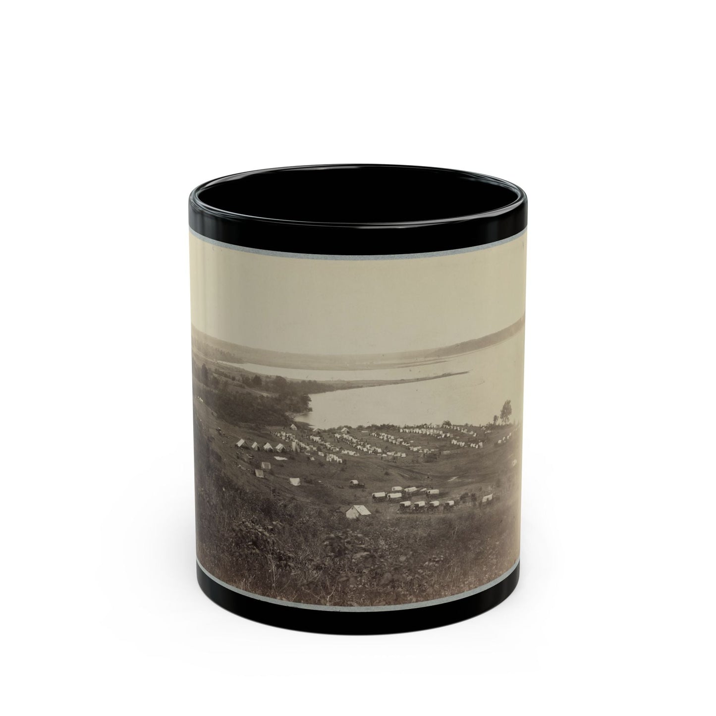 Belle Plain Landing, Va. Camp Of 15th New York Engineers (U.S. Civil War) Black Coffee Mug-11oz-The Sticker Space