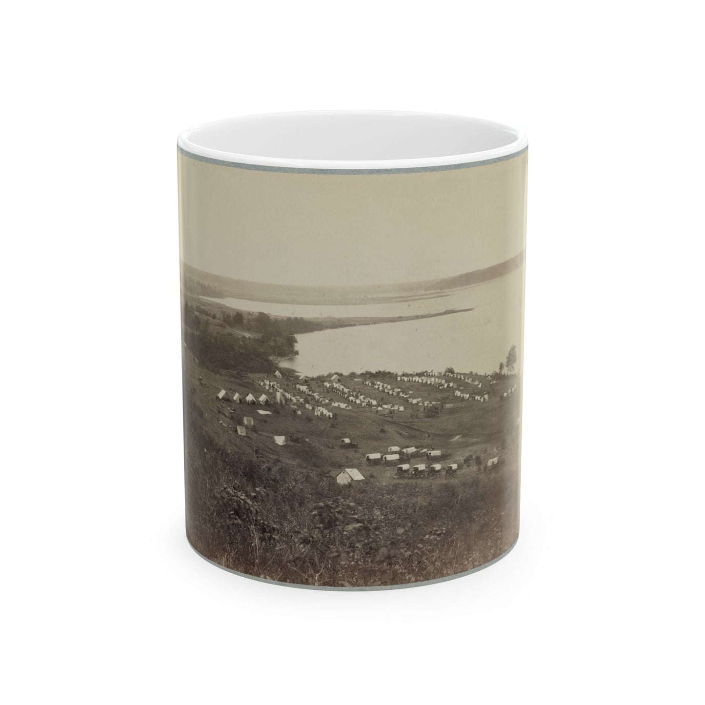 Belle Plain Landing, Va. Camp Of 15th New York Engineers (U.S. Civil War) White Coffee Mug-11oz-The Sticker Space