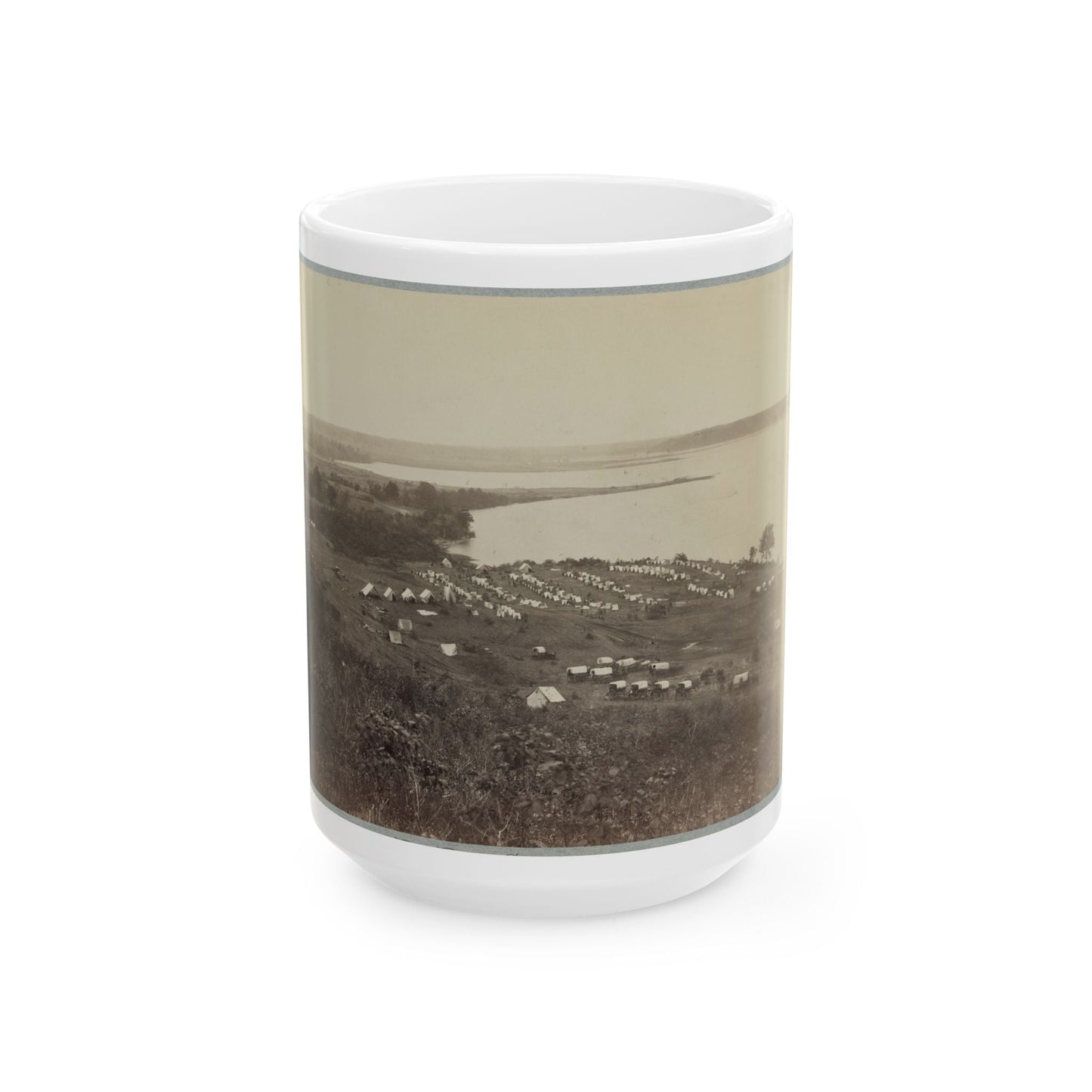 Belle Plain Landing, Va. Camp Of 15th New York Engineers (U.S. Civil War) White Coffee Mug-15oz-The Sticker Space