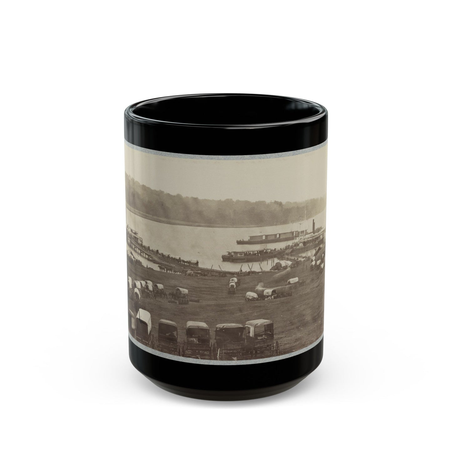 Belle Plain Landing, Va. (U.S. Civil War) Black Coffee Mug-15oz-The Sticker Space