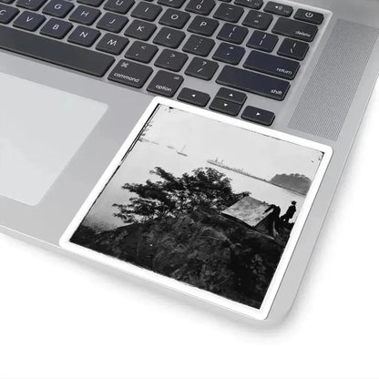 Belle Plain Landing, Virginia. Distance View of Belle Plain Landing on the James River (U.S. Civil War) STICKER Vinyl Kiss-Cut Decal - The Sticker Space