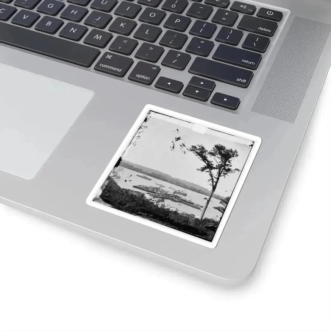 Belle Plain Landing, Virginia. View of Camp and Transports. (Lower Landing). Photo Taken Near Bull Bluff (U.S. Civil War) STICKER Vinyl Kiss-Cut Decal - The Sticker Space