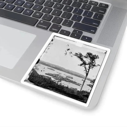 Belle Plain Landing, Virginia. View of Camp and Transports. (Lower Landing). Photo Taken Near Bull Bluff (U.S. Civil War) STICKER Vinyl Kiss-Cut Decal - The Sticker Space