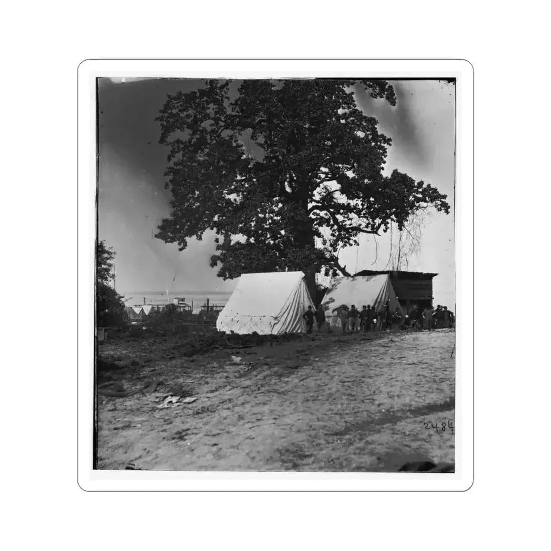 Belle Plain Landing, Virginia. View of the Tents of the Sanitary Commission (U.S. Civil War) STICKER Vinyl Kiss-Cut Decal 6 Inch White - The Sticker Space