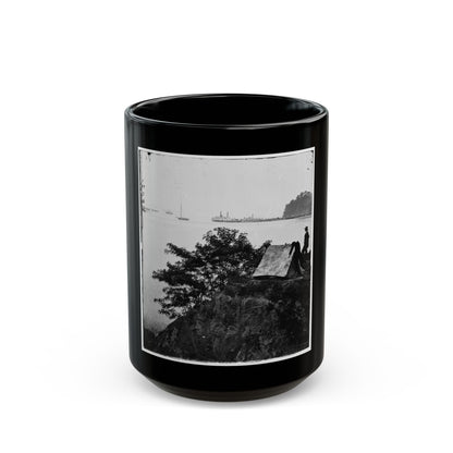 Belle Plain Landing, Virginia. Distance View Of Belle Plain Landing On The James River (U.S. Civil War) Black Coffee Mug