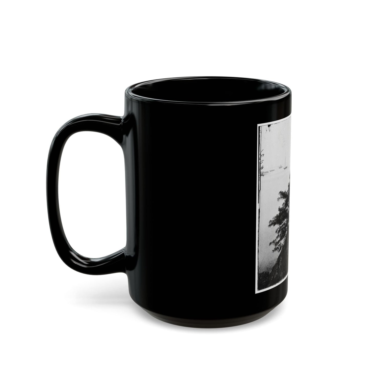 Belle Plain Landing, Virginia. Distance View Of Belle Plain Landing On The James River (U.S. Civil War) Black Coffee Mug