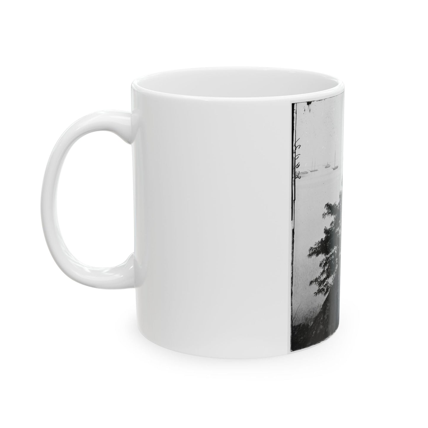 Belle Plain Landing, Virginia. Distance View Of Belle Plain Landing On The James River (U.S. Civil War) White Coffee Mug