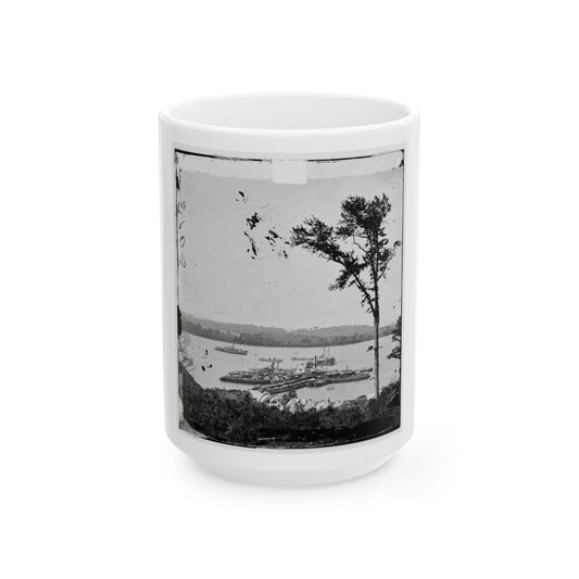 Belle Plain Landing, Virginia. View Of Camp And Transports. (Lower Landing). Photo Taken Near Bull Bluff (U.S. Civil War) White Coffee Mug