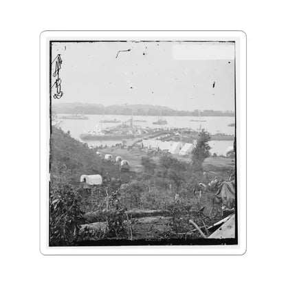 Belle Plain, Va.  Army Wagons and Transports at the Lower Landing (U.S. Civil War) STICKER Vinyl Kiss-Cut Decal 6 Inch White - The Sticker Space