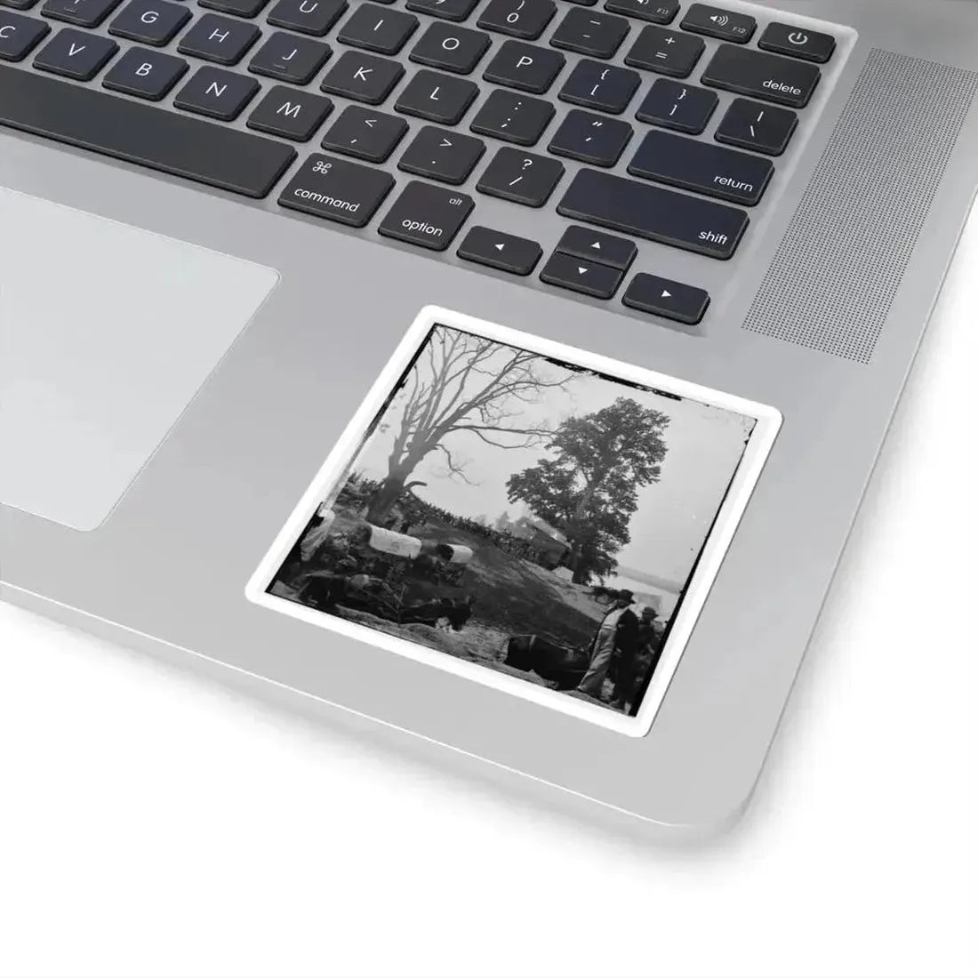 Belle Plain, Va. Wagons of the Sanitary Commission and a Crowd at the Landing (U.S. Civil War) STICKER Vinyl Kiss-Cut Decal - The Sticker Space