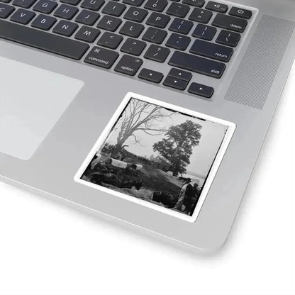 Belle Plain, Va. Wagons of the Sanitary Commission and a Crowd at the Landing (U.S. Civil War) STICKER Vinyl Kiss-Cut Decal - The Sticker Space