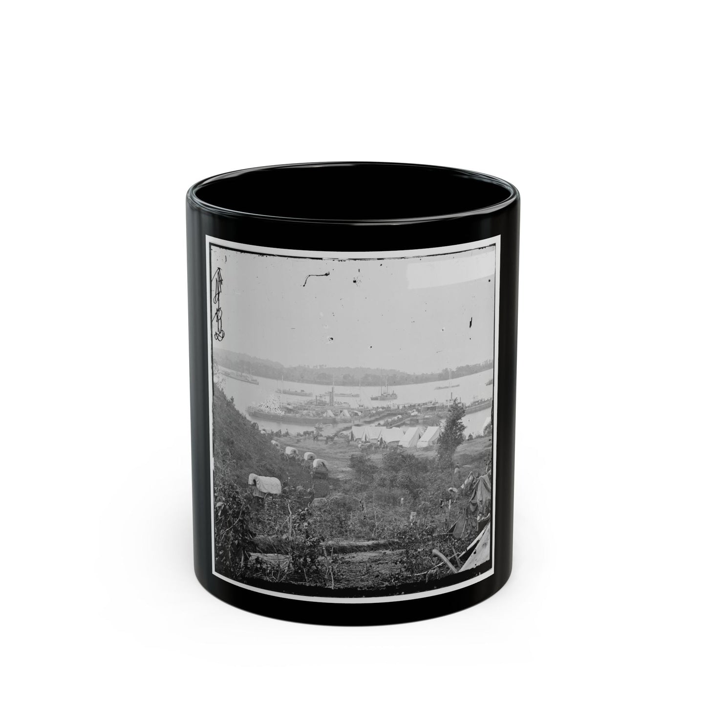 Belle Plain, Va.  Army Wagons And Transports At The Lower Landing (U.S. Civil War) Black Coffee Mug