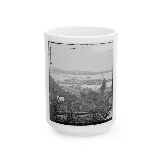 Belle Plain, Va.  Army Wagons And Transports At The Lower Landing (U.S. Civil War) White Coffee Mug