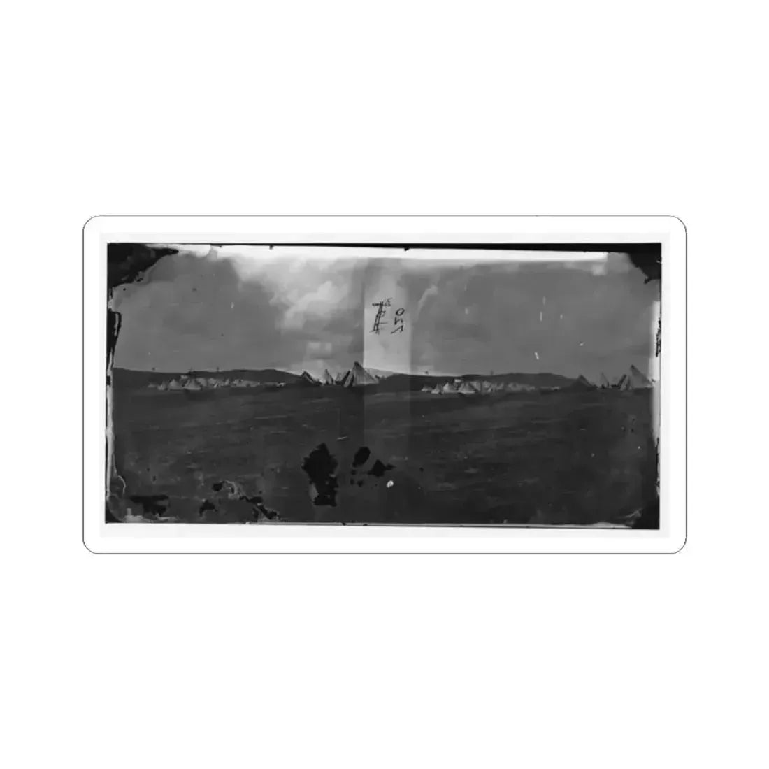 Belle Plain, Virginia. Camp of Negro Laborers in Quartermaster Department (U.S. Civil War) STICKER Vinyl Kiss-Cut Decal 2 Inch White - The Sticker Space