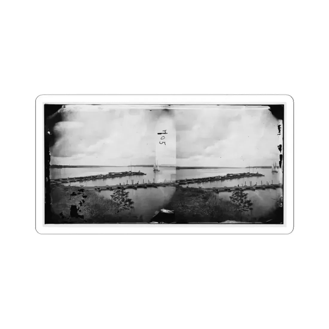 Belle Plain, Virginia. Pontoon Wharf (U.S. Civil War) STICKER Vinyl Kiss-Cut Decal 3 Inch White - The Sticker Space