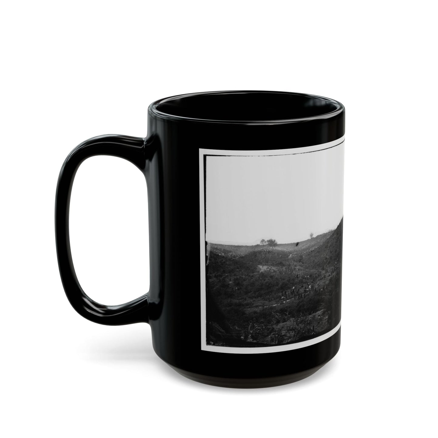 Belle Plain, Virginia. Encampment Of 7,000 Confederates In The  Punch Bowl (2) (U.S. Civil War) Black Coffee Mug