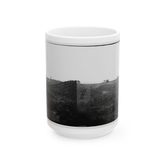 Belle Plain, Virginia. Encampment Of 7,000 Confederates In The  Punch Bowl (2) (U.S. Civil War) White Coffee Mug