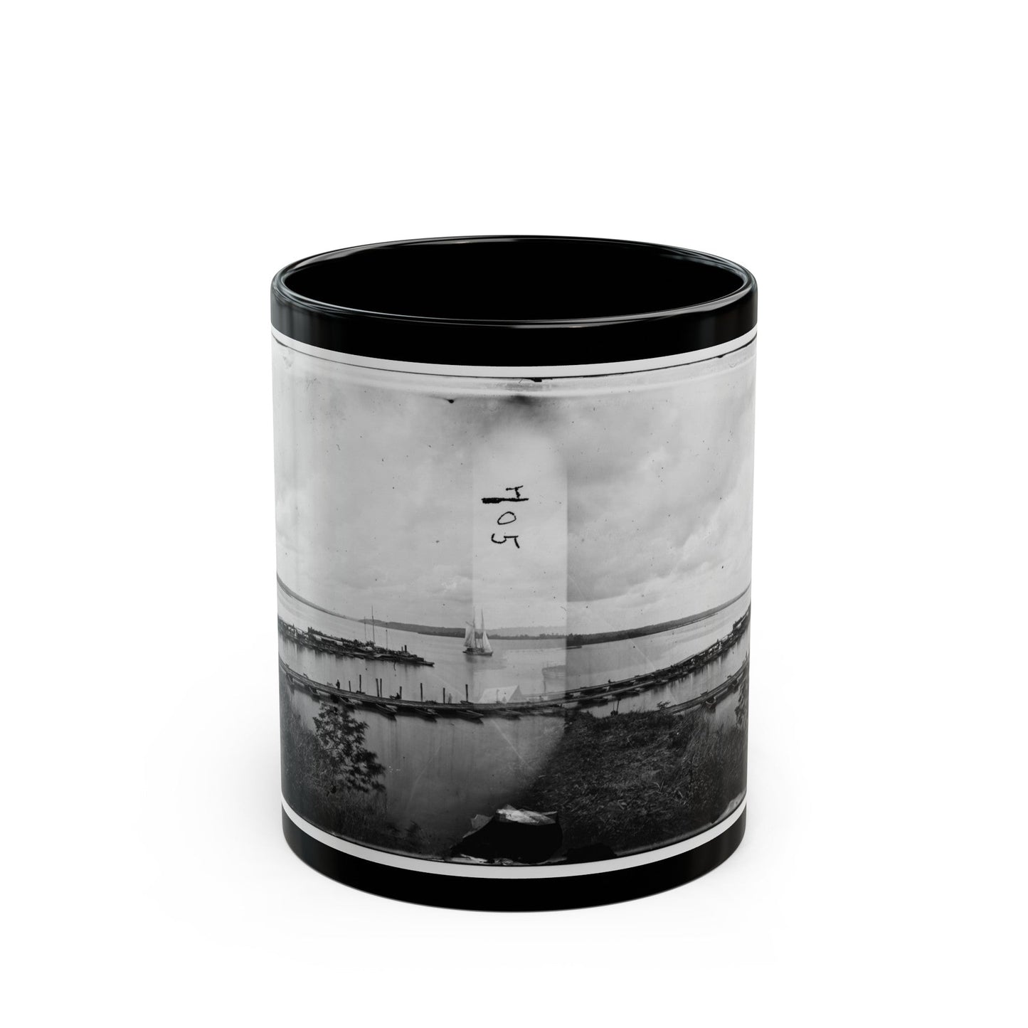 Belle Plain, Virginia. Pontoon Wharf (U.S. Civil War) Black Coffee Mug-11oz-The Sticker Space