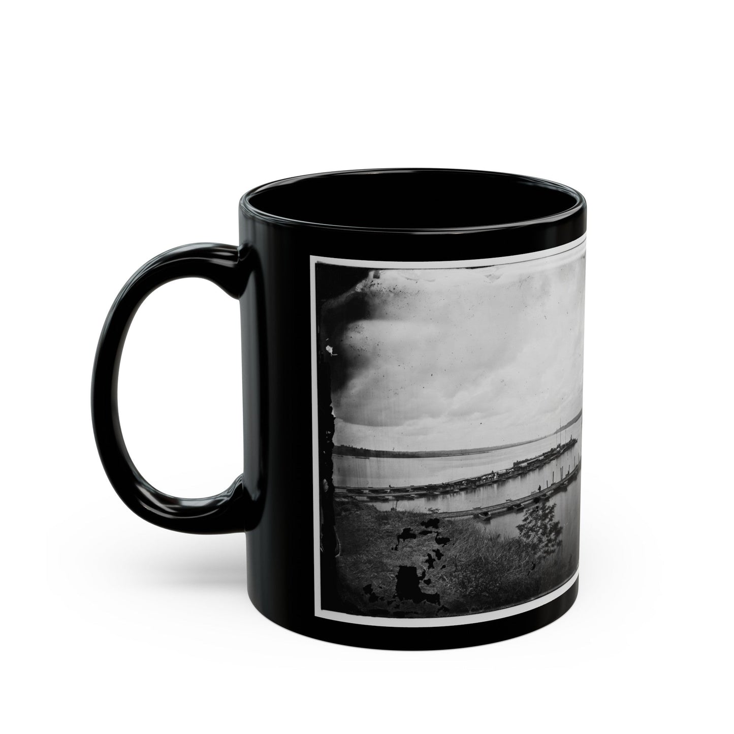 Belle Plain, Virginia. Pontoon Wharf (U.S. Civil War) Black Coffee Mug-The Sticker Space