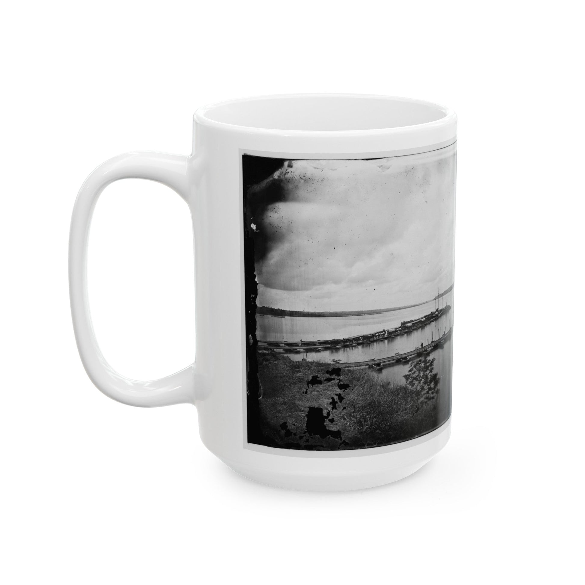 Belle Plain, Virginia. Pontoon Wharf (U.S. Civil War) White Coffee Mug-The Sticker Space