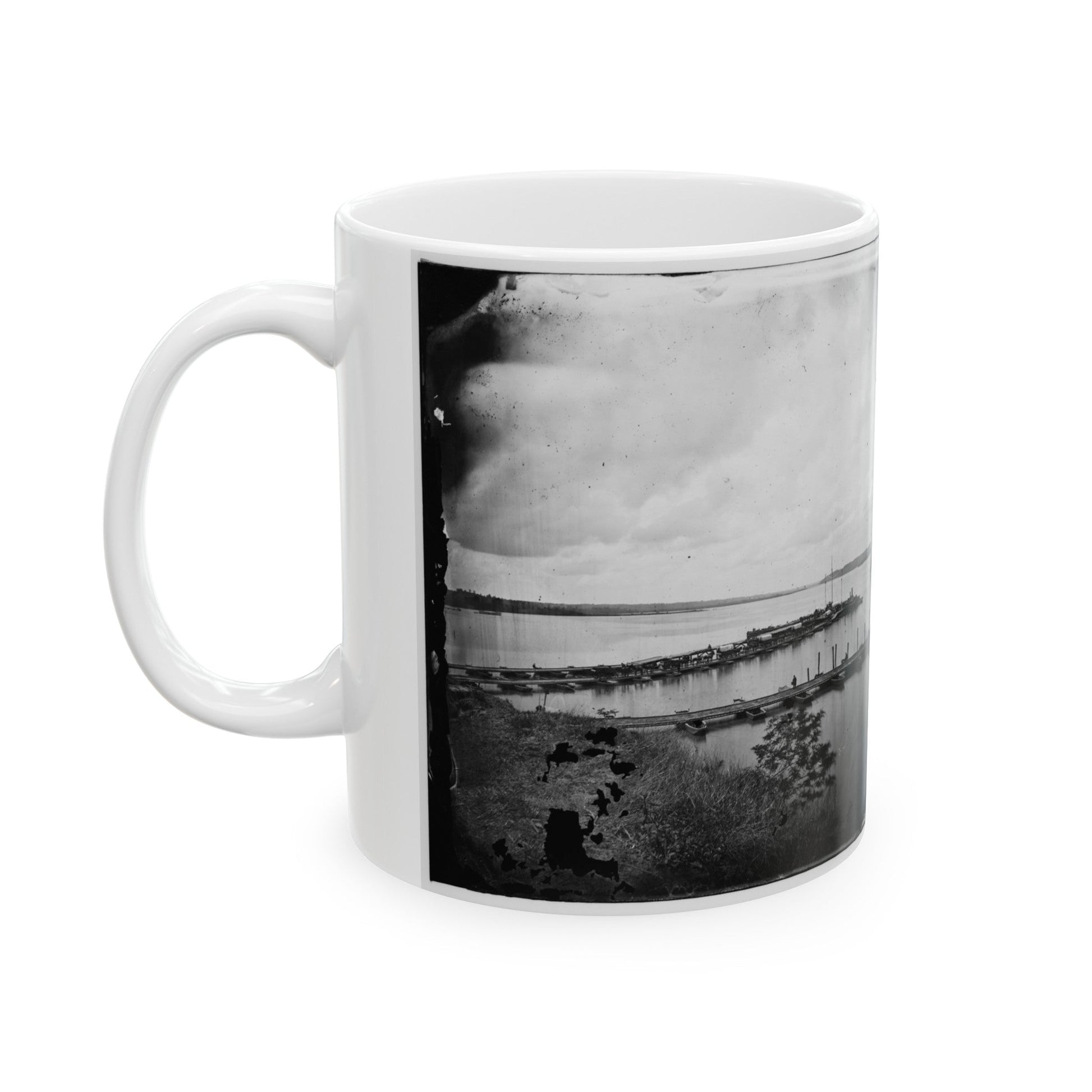 Belle Plain, Virginia. Pontoon Wharf (U.S. Civil War) White Coffee Mug-The Sticker Space