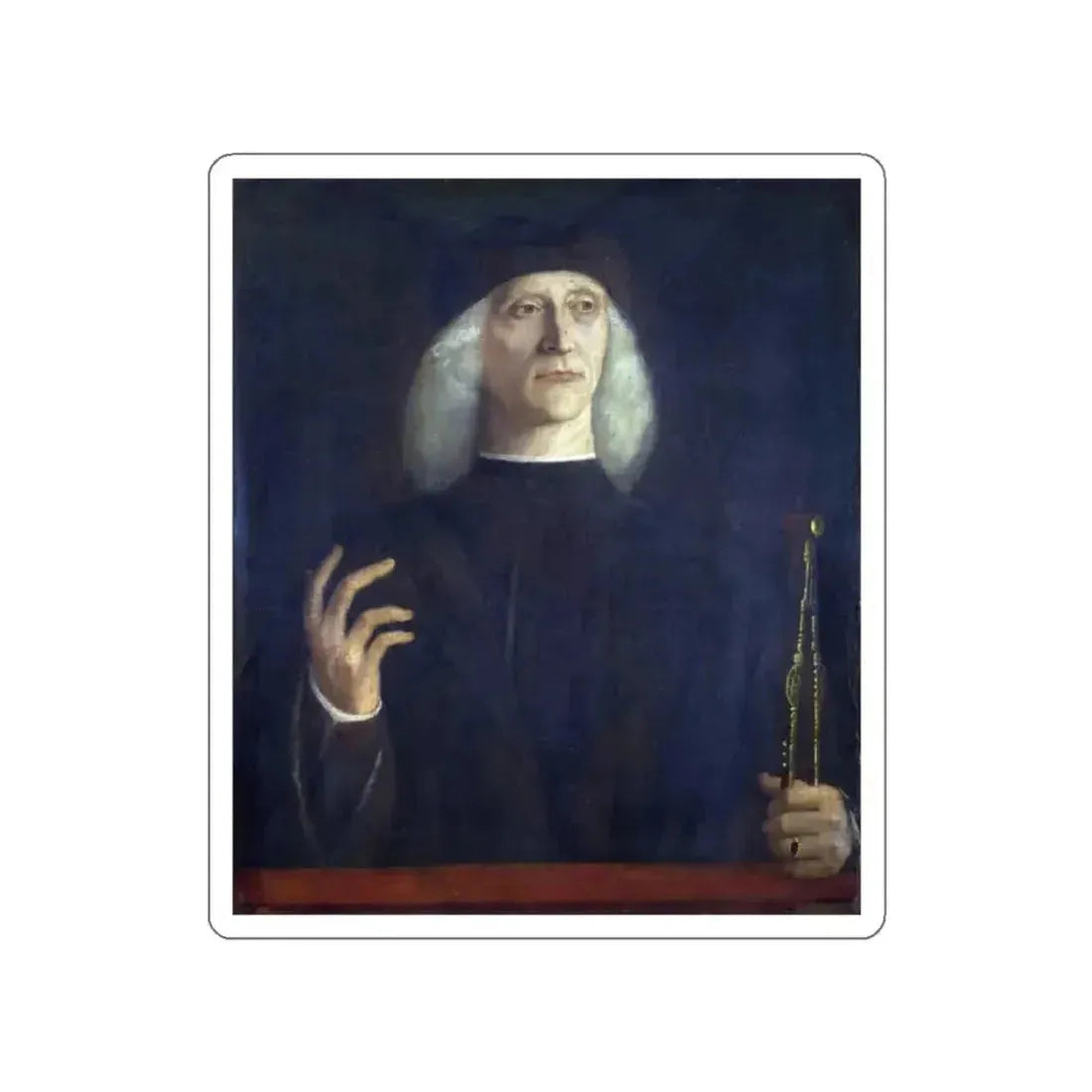 BELLINI, Gentile - A Man with a Pair of Dividers (Artwork) STICKER Vinyl Die-Cut Decal - The Sticker Space